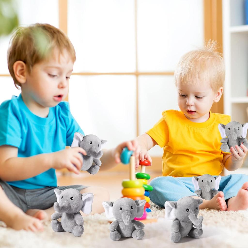 Jenaai 12 Pcs Mini Elephant Stuffed Animals 4 Inches Small Cute Soft Forest Plush Elephant Toys for Boys Girls Baby Shower Decorations Birthday Party
