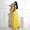 Women's Halter Dress with Cutout and Slit Dress