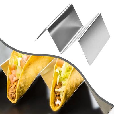 Wave Edelstahl Taco-Halter Mexikanisches Essen Rack Hartschalen Hot Dog Halter Stand Rack Display Gewürzschale Lagerregal