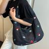 Korean Embroidered Denim Tote Bag Women'S  Sle Large Capaci Commuter Denim Oulder Crossbody Bag Tote Bag