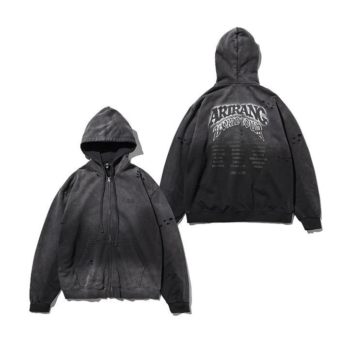 

BTS Світовий Тур ARIRANG Офіційний Мерч ЯПОНСЬКИЙ ОБМЕЖЕНИЙ MD (M Size) Zip-up Hoodie (Charcoal)