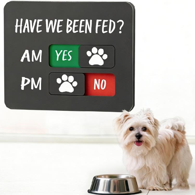 Dog Feeding Reminder,Have I Been Feds Dog Feeding Magnet,Feed Trackers AM PM,Feeding Reminder Slider for Fridge