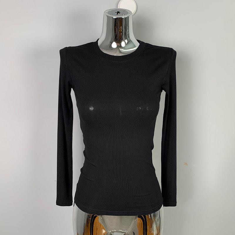 Korean Dongdaemun Slimming Long-Sleeve Figure-Flattering Women's Base Layer Top with Same-Day Delivery