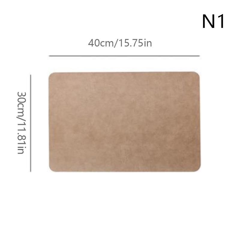 1Pcs Light Luxury Solid Leather Placemat Coffee Brown Pu Table Mat Waterproof Oilproof Heat-Insulated Plate Bowl Pad Table Decor