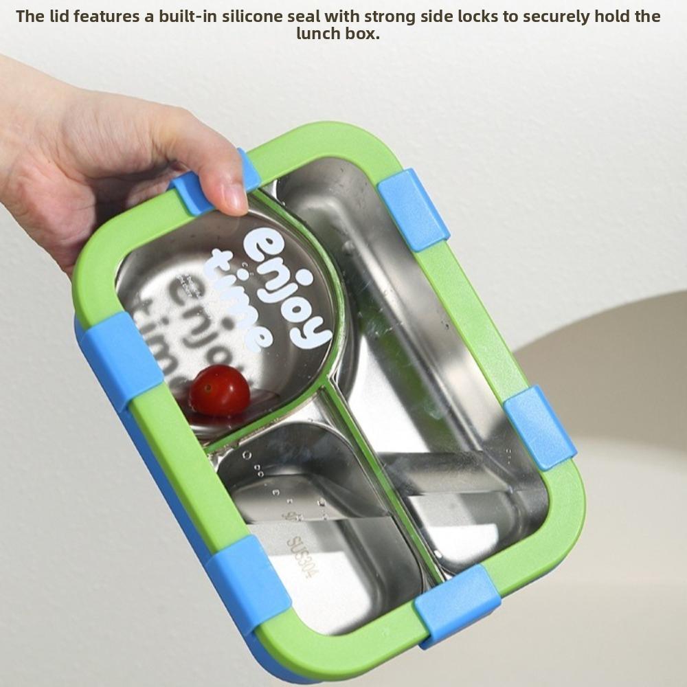 Leak-proof Divided Compartments Insulated Lunch Box Sealed Lid Food Container School Lunch