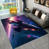 3D Spaceship Spacecraft UFO Cartoon Carpet Rug for Home Living Room Bedroom Sofa Doormat  Decor,kids Area Rug Non-slip Floor Mat