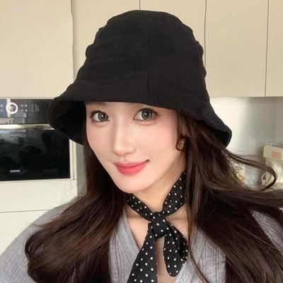 Versatile Sun Hat Adjustable Fisherman Hat Fashion Corduroy Bucket Hat  for Women
