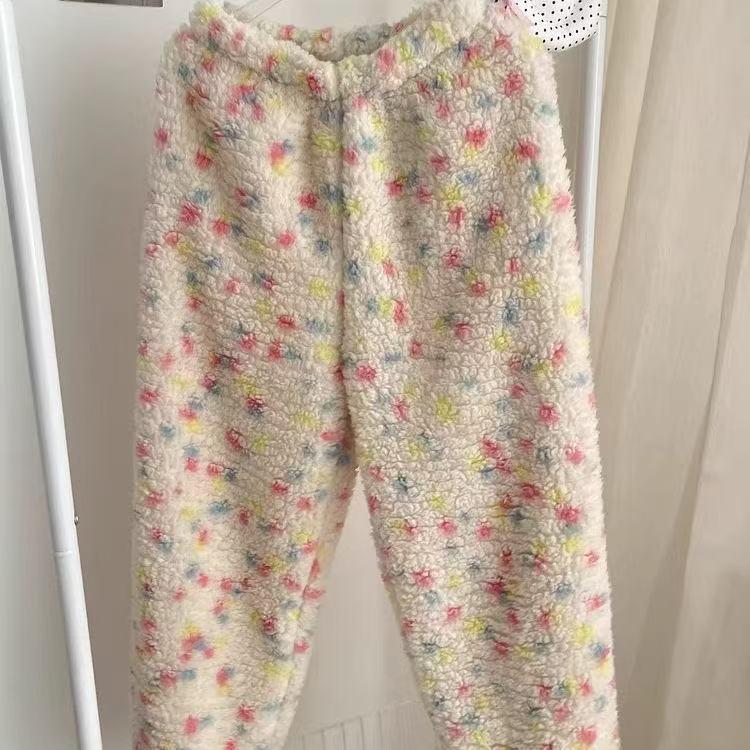 Pijama de fetițe din fleece coral cu ursuleț: Călduros, Drăguț, Cu Glugă, Plus Catifea, Cămașă de Noapte Toamnă/Iarnă