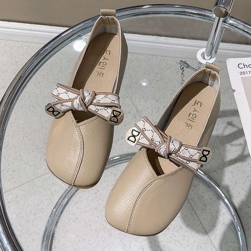 

Туфли Xiaoxiangfeng Doudou женские из мягкой кожи, сказочные, нежные, на плоской подошве, Мэри Джейн, весна-лето 2025, французские туфли бабушки на мягкой подошве 40