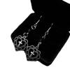 Gothic Punk Sliver Color Hollow Heart-shaped Lacework Cross Pendant Earrings for Women Hallowmas Party Jewelry Accessories Gifts