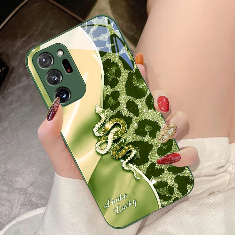 

Плямиста рожева змія Для Samsung Galaxy Note 8 9 10 PRO 20 Ultra A01 02 03 Core 04E 4G 12 13 5G Загартоване скло Чохол для телефону For Galaxy Note 9