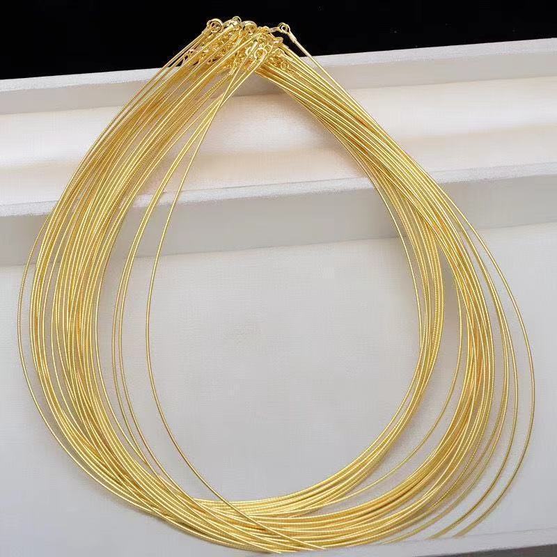 

Real gold color-preserving snake bone chain soft necklace sweater chain clavicle chain small pendant European and American style18K Gold-plated chain gold collar
