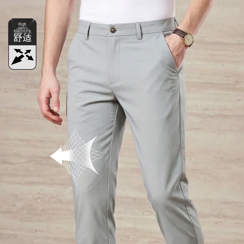 Antonio Men's Mulberry Silk Blend Breathable Casual Pants