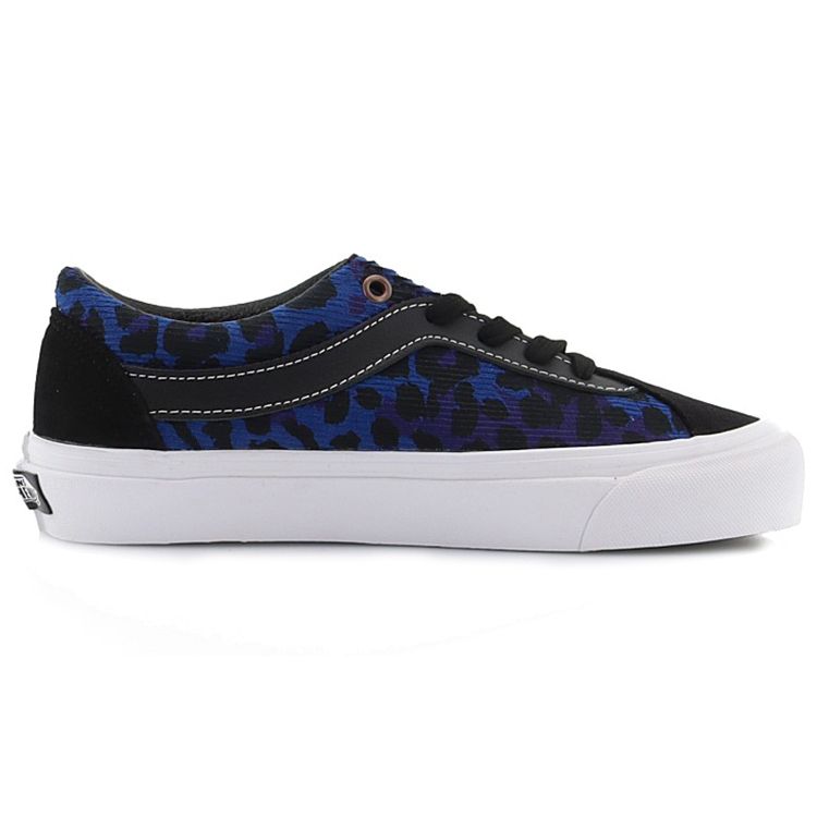 Vans Bold Ni Fabric Leopard Print Animal Pattern Casual Sports Canvas Durable Lightweight Low Top Skate Shoes Women Sneaker Deep-Blue VN0A5DYA8H8