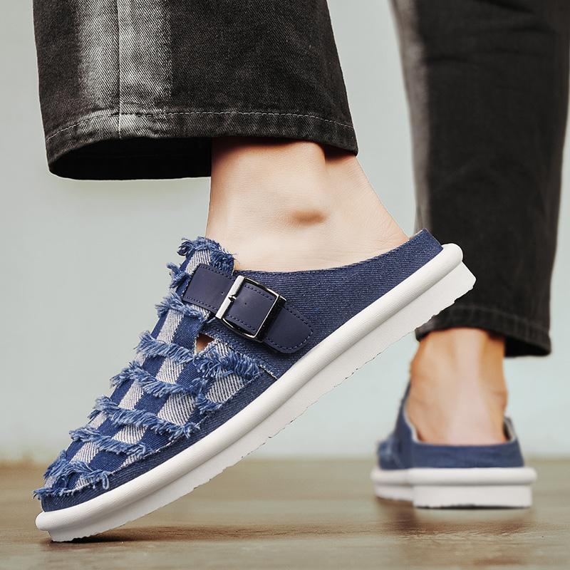 Men's Plus Size Casual Slippers Summer Breathable Outdoor Non-slip Fashion Slippers Youth Tide Sandals Half-drag Sports Slippers