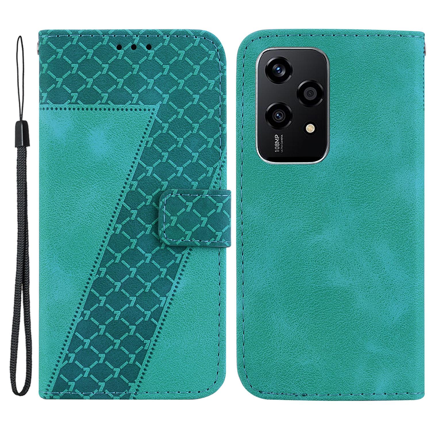 

For Honor 200 Lite Case Pattern Imprint Leather Stand Phone Cover with Wallet Green