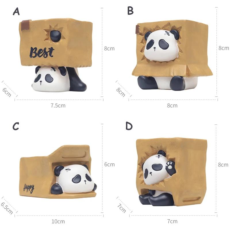Panda in Box Theme Mini Flower Pot, Perfect Indoor Planters for Mini Succulents & Cacti, Cute Desk Pots for Home Decor
