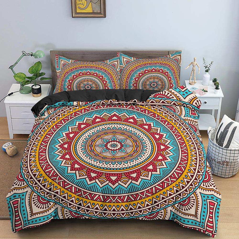 Mandala Duvet Cover Set Bohemian Bedding Set Soft Comforter Cover With 1/2pcs Pillow Shams Quilt Cover Bedroom King Queen Sizes