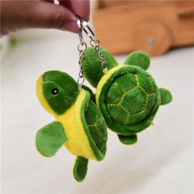 Brinquedo de Pelúcia Tartaruga de Desenho Animado Mini Fofa Pequeno Pingente Chaveiro de Tartaruga Acessórios de Bolsa Pingente de Mochila Escolar Fivela de Chave Estilo Coreano