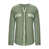 Autumn Women's Asymmetrical Shirt Jacket, Notched Lapel & Patch Pocket Design Casual Oversized Blouse for Daily Streetwear