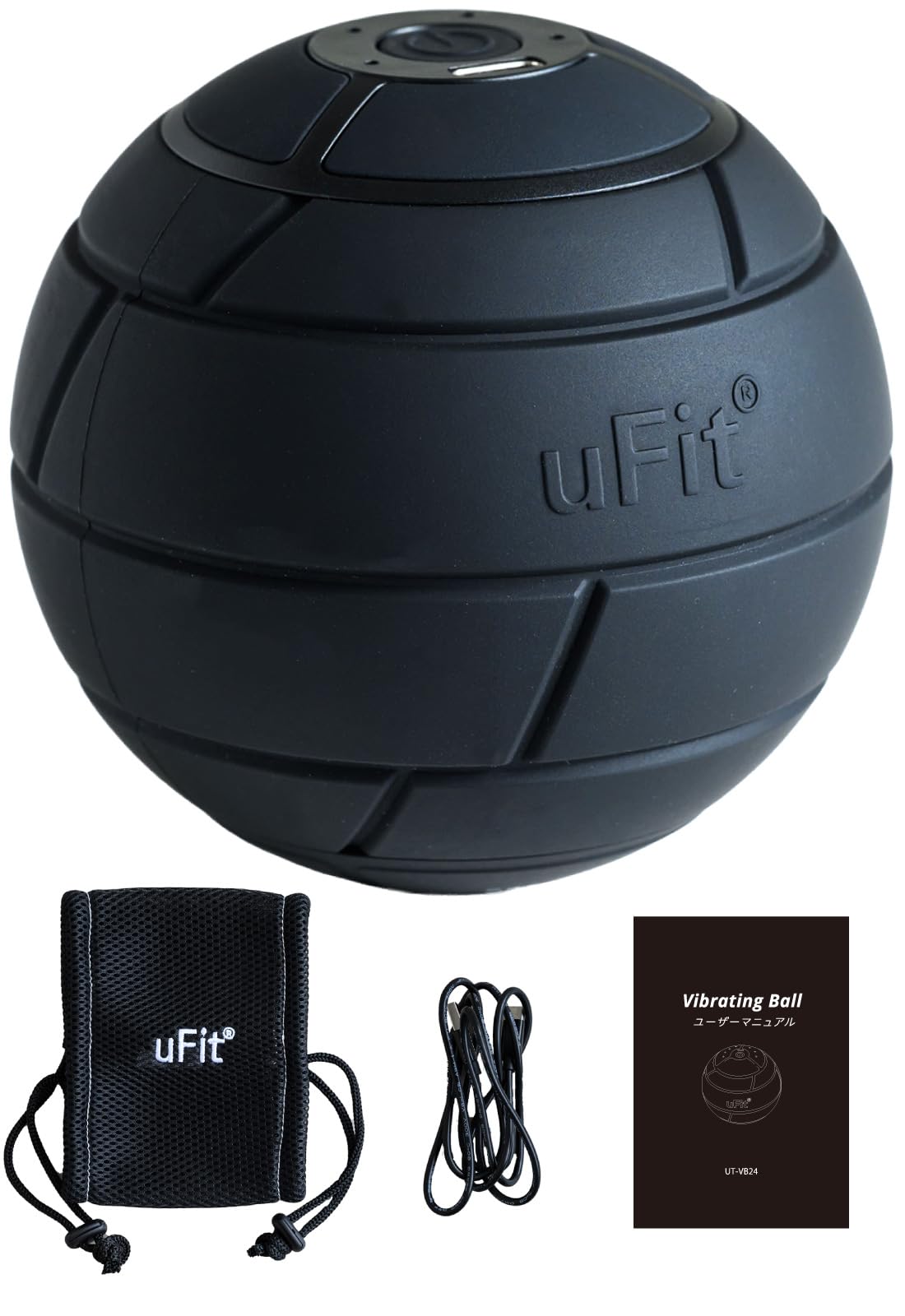 

uFit Vibrating Ball a powerful electric myofascial release ball with a diameter of designed by professional athletes Jun Mizutani and Audrey Features чёрный