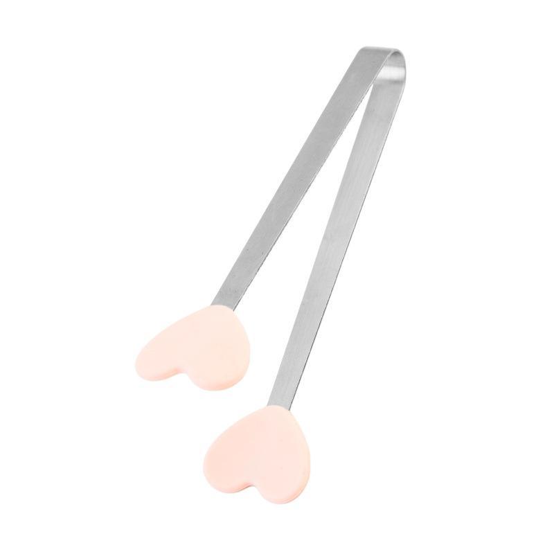 Pinças Mini para Lanches de Silicone e Aço Inoxidável Pegas Antiderrapantes Churrasco Pão Cubo de Gelo Clip Acessórios de Cozinha Churrasco