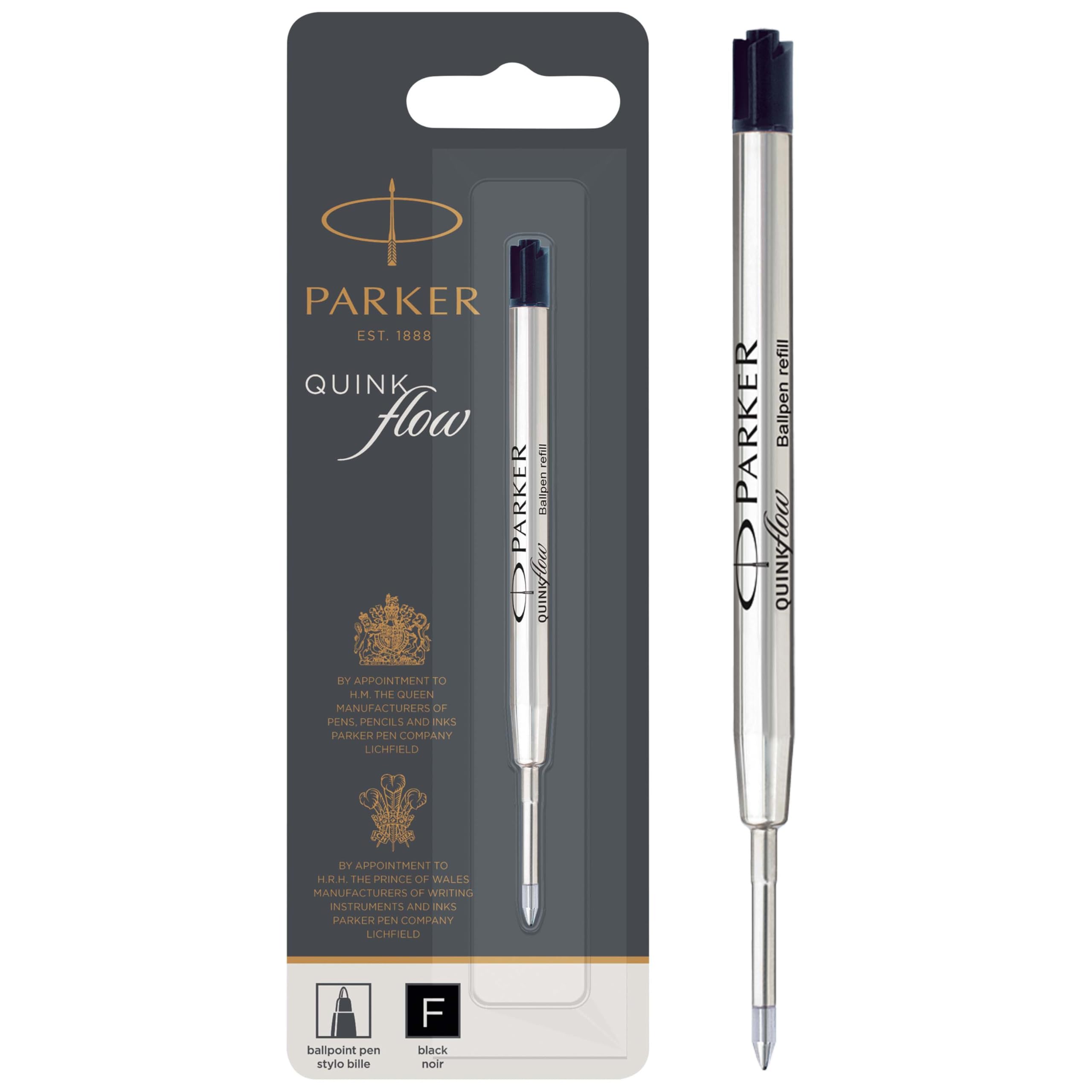 PARKER Quinkflow Ballpoint Pen 1 F Ballpoint Pen Genuine Imported 1950367 Refill, Black, piece, (Fine Point), 0.8mm, Oil-based, Refill, Product,
