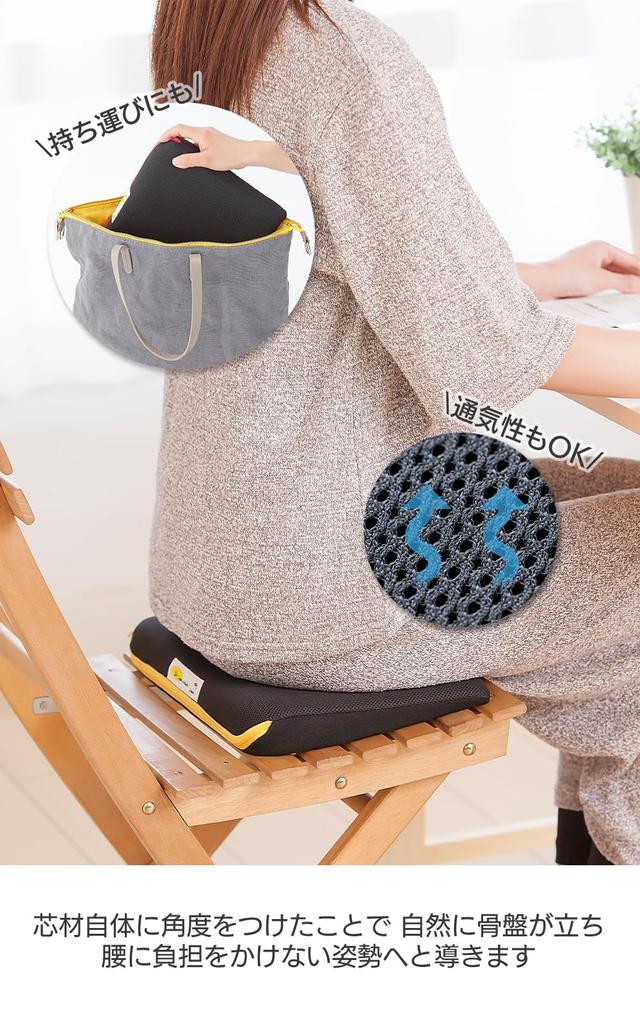 L L Mini Black x 34cm x Portable A4 size Small cushion Polyethylene foam Dr. Dr. 23.5cm 4.3cm