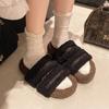 Fashion 2025 Thick Soled Fluffy Slippers Women's Outdoor Wear Indoor Household Slippers 2025 New Autumn And Winter Slippers