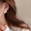 Temperament Pearl Stud Earrings New Versatile Design Simple Flower Earrings Niche Earrings