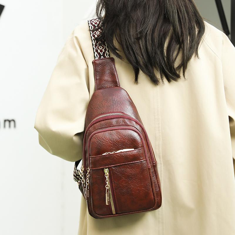 Women's Chest Bag Commuter Waist Bag Vintage Crossbody Bag