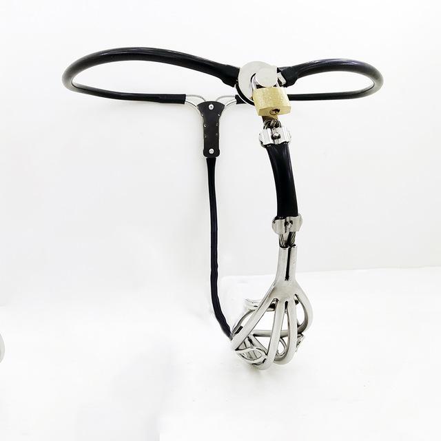 Male Stainless Steel Silicone Hollow Cock Cage Invisible Chastity Belt Shield Device Anal Hole Adult BDSM Bondage Lock Pants Man