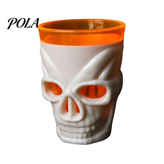 Scary Night Light Cup Halloween Glowing Skull Goblet, LED Up Candle Holder for Dual-purpose Party, Spooky Decor Bar Table, Haunted House Prop