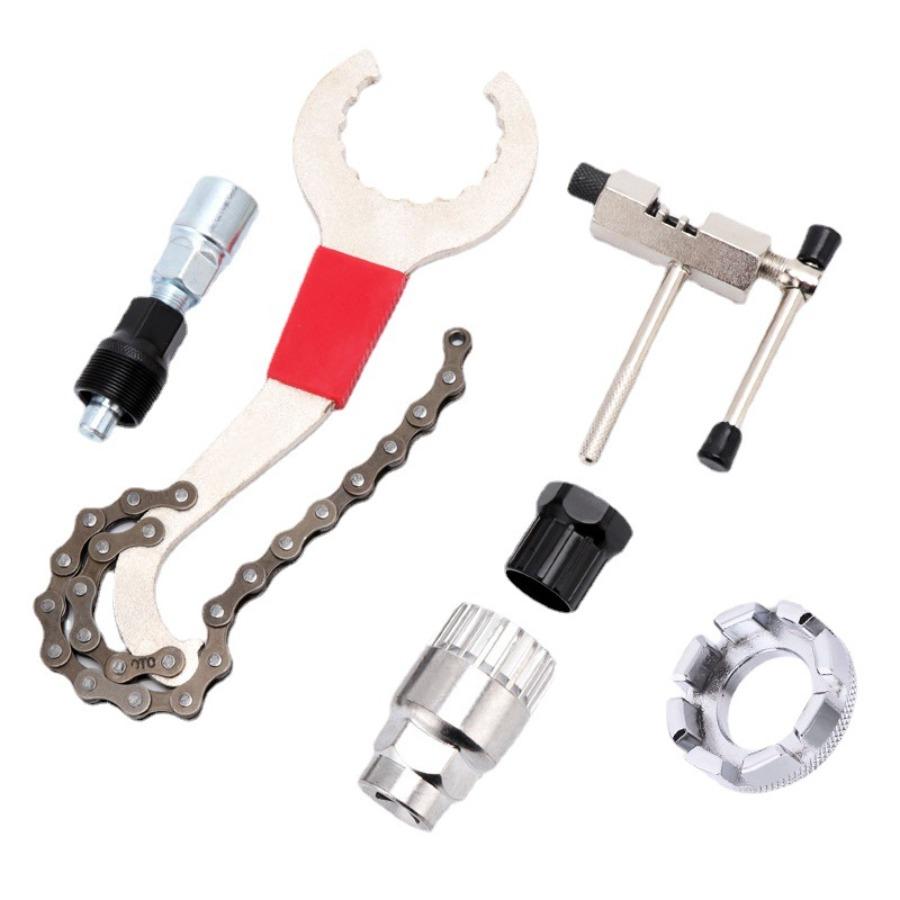 Multi-Functional Bicycle Repair Tool Kit - Includes Crank, Flywheel, Derailleur Hanger Wrenches & Chain Breaker