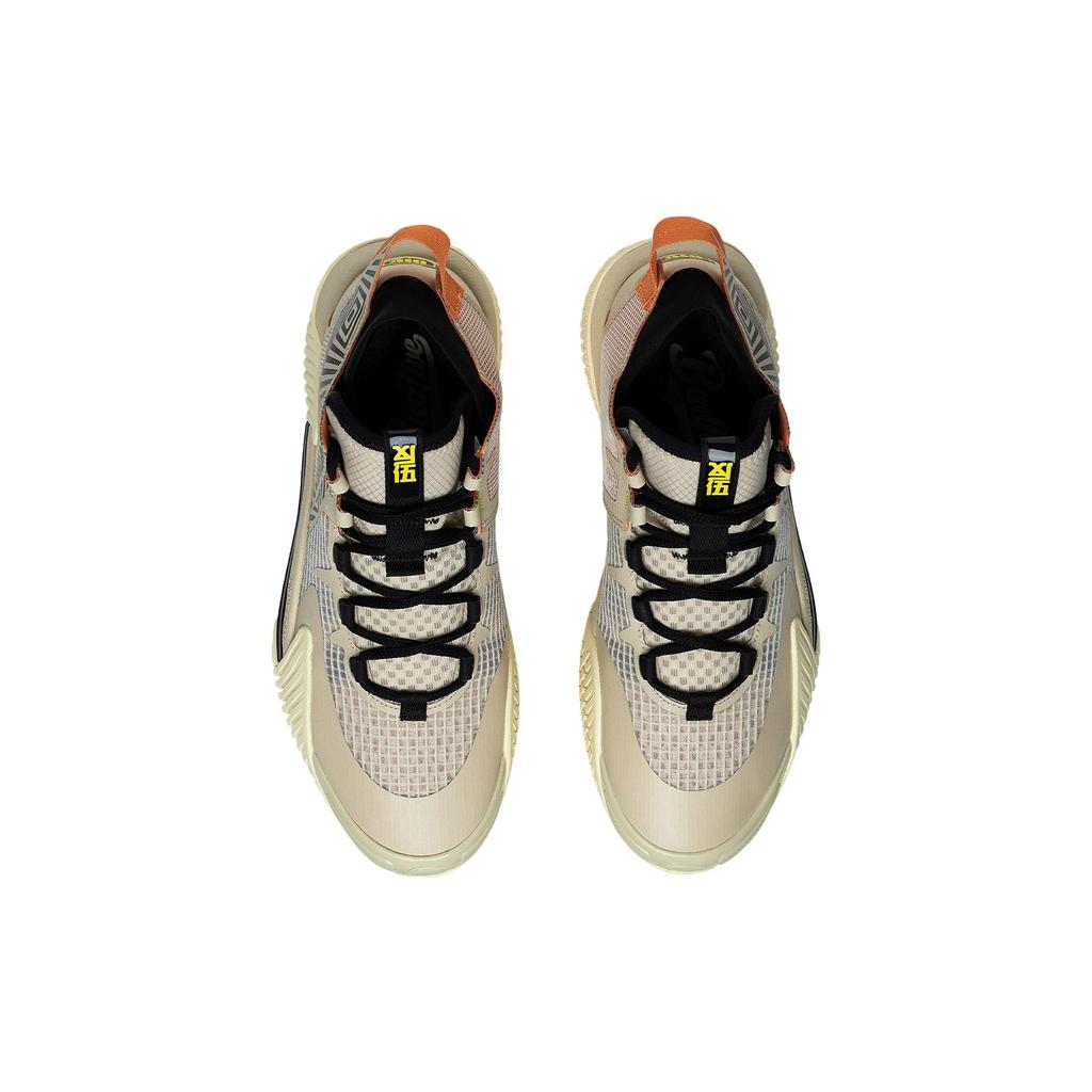 Li Ning Fan Wu 2 Low Trwałe Oddychające Niskie Buty do Koszykówki Męskie sneaker Beżowy ABFS003-20