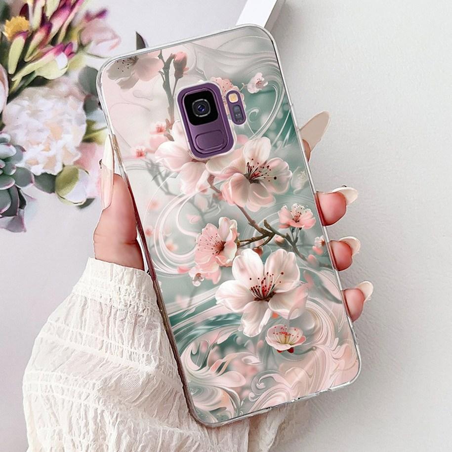 For Samsung Galaxy S9 Case SM-G960F Cover Fashion Flower Soft Slim Back Cover For Samsung S9 Plus S 9 GalaxyS9 S9+ SM-G965F Capa