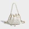 Xiaoxiangfeng Tasche, Neue Perlenketten-Tasche, Damen Hochwertige und Vielseitige Leder Einzel-Schulter Crossbody Beuteltasche