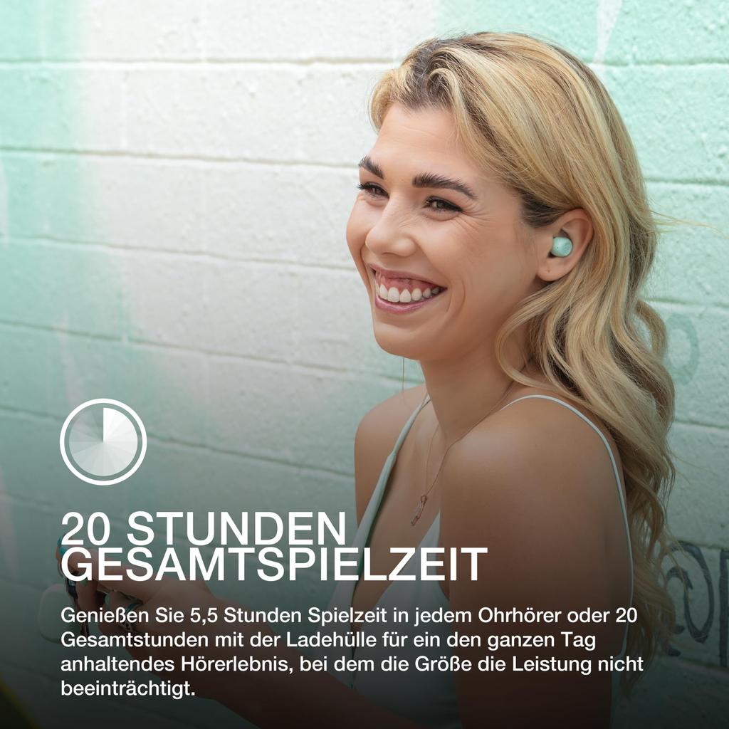 Official JLab JBuds Mini Wireless Waterproof Bluetooth Earphones for Small Sleep External Sound Mini USB App Official Limited Mint Green Earbuds,