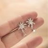 Womens Star Zircon Earrings Dainty Mosquito Coil Clip On Needle Fashion Small Design