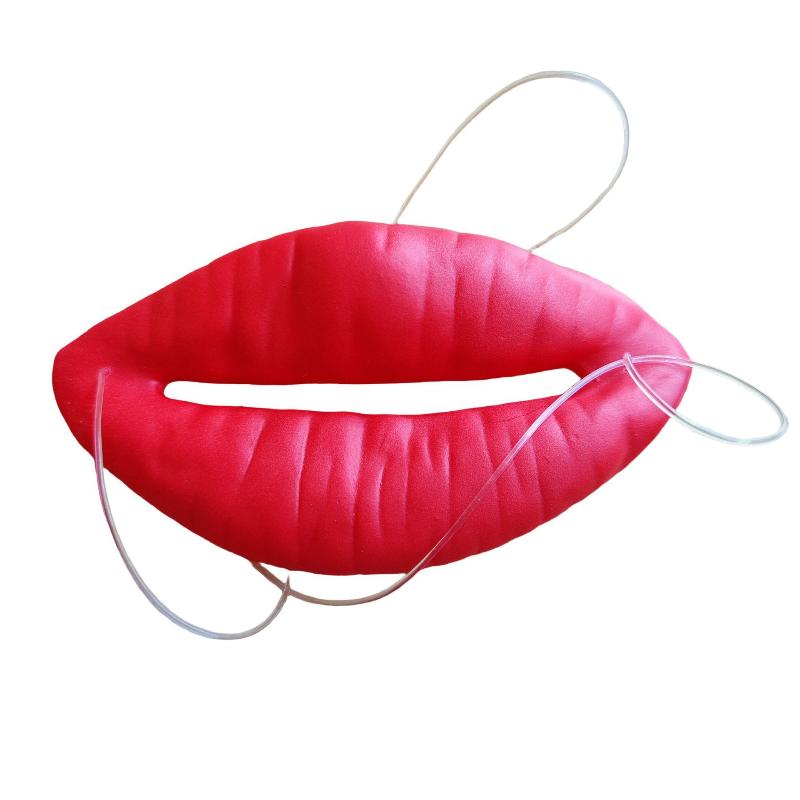 Realistic Red Lips Sausage Joke Prop for Funny Party Cosplay Halloween Gag Thick Novelty Accessory for Photo Booth