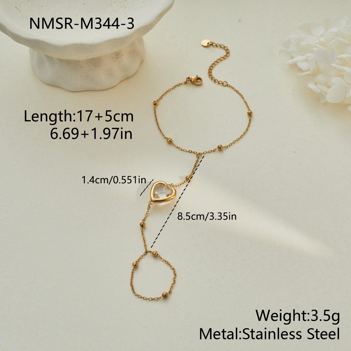 GEMCHIC Women s Gold Plated Stainless Steel Geometric Clear Gemstone Chain Link Bracelet for Party and Daily Wear