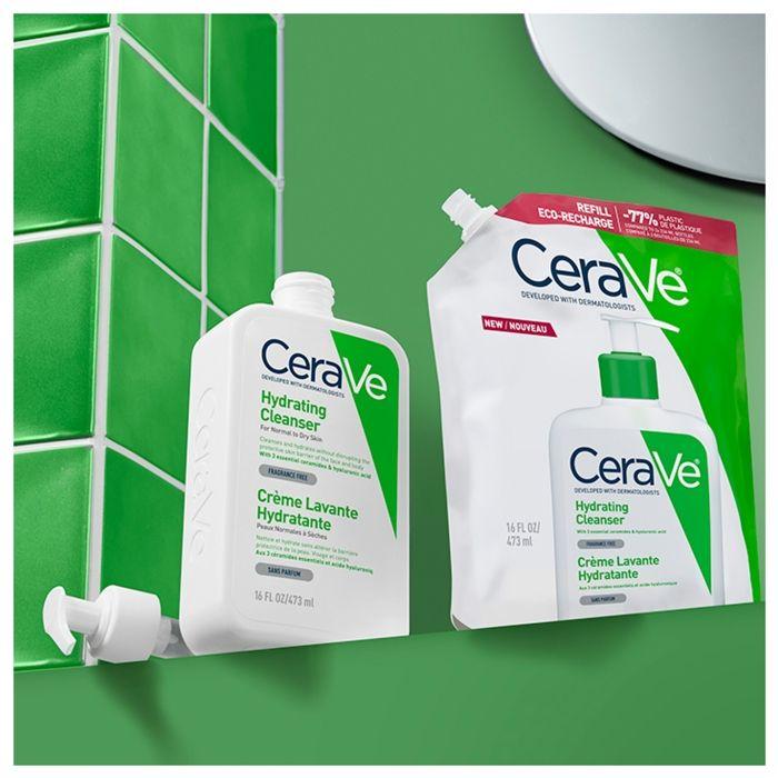 CeraVe Crème Lavante Hydratante 473 ML + Éco-Recharge 473 ML