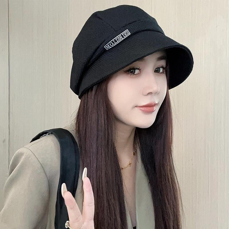 Women's Premium Large Head Circumference Octagonal Beret Japanese Style Bucket Hat Face-Covering Slouchy Hat for No-Makeup Days