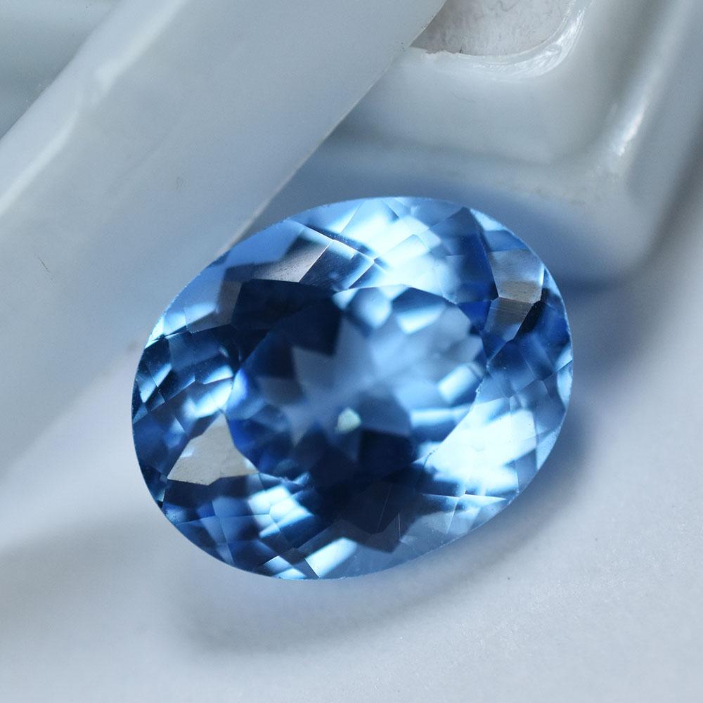 Natural Blue Aquamarine Loose Gemstone Ocean 10.18 Ct Oval Cut for Jewelry Making and Crafts