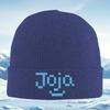Blue pixel text art face design Unisex Women Unisex Knitted Hat Beanie Pullover Cap Winter Thermal Warm Christmas Outdoor Cycl