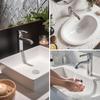 Upgraded 3 in 1 Bathroom Sink Drain Strainer, Universal Pop Up Stopper with Stainless Steel Hair Catcher Filter, Brass Core Chrome for 1.1''-2.36'' Ba