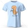 TeaRex Dinosaur Printed 100 Cotton TShirt Soft Breathable Round Neck Short Sleeve Tee Unisex Fun Quirky Style