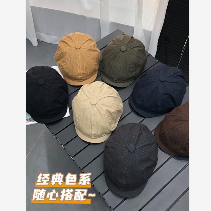 Printless Hat, Retro Beret, Women's Summer Star Anise Forward Hat, Versatile, Trendy Literary and Artistic, Positive and Negative Can Wear Peaked Caps