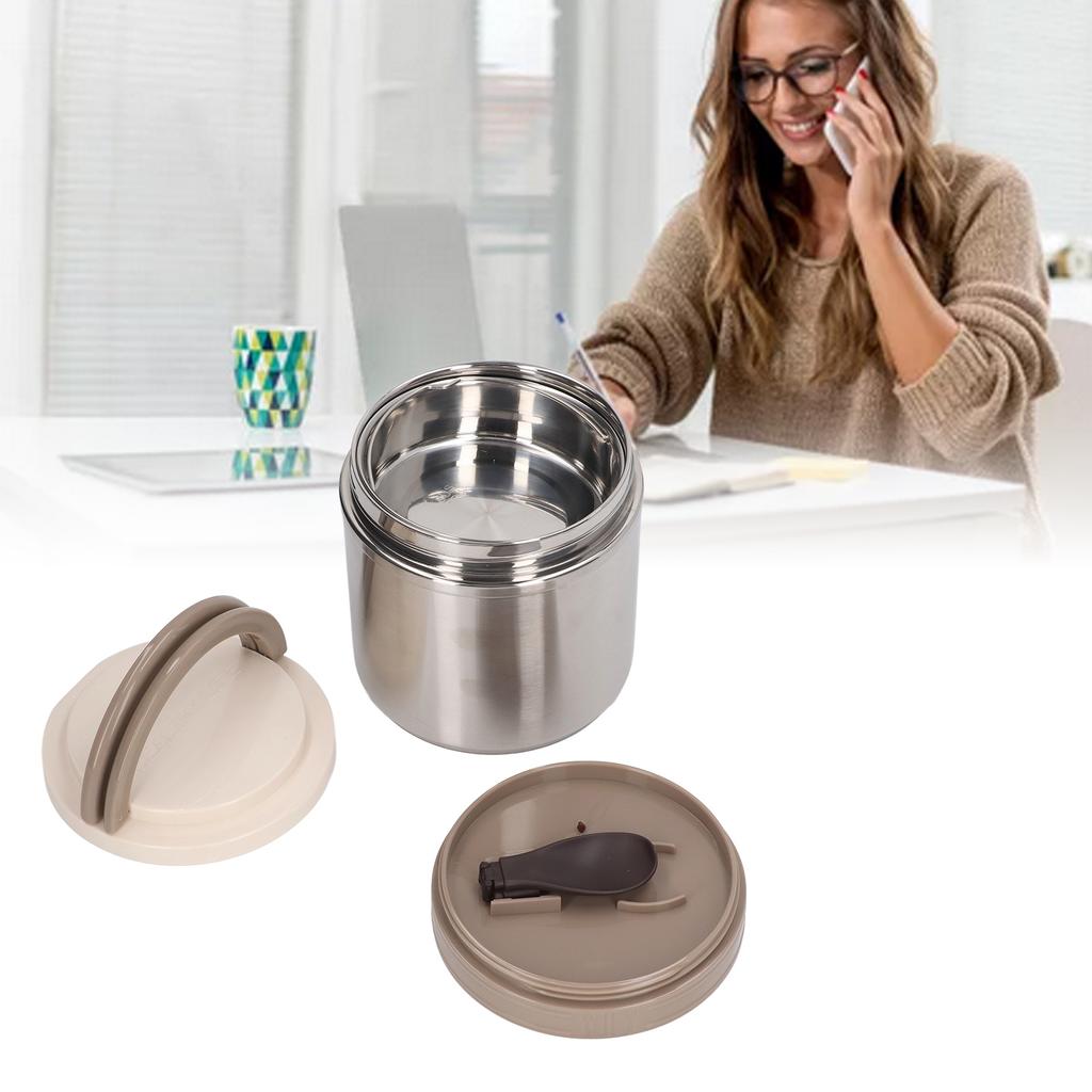 Insulated Food Jar 304 Stainless Steel Japanese Round Shape Vacuum Lunch Food Container for Worker 1.2L