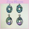 Shell Inlay Geometric Pendant Necklace With Diy Charm For Fashion Enthusiasts